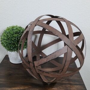 Decorative Sphere Metal Band Ball Orbs Decorative Balls Home Decor Accents LG